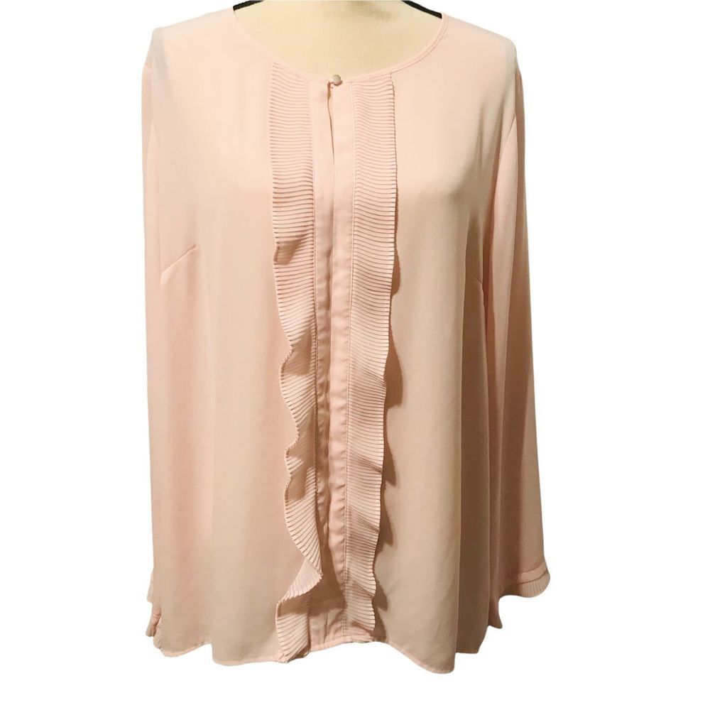 Liz Claiborne Career Ladies XL (extra‎ large) light pink Blouse